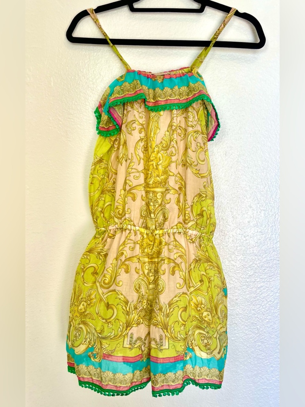 Versace Baroque Girls Cotton Silk Romper Dress Size Large Women’s XXS